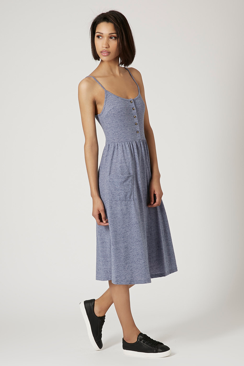 Strappy Button Midi Dress, $15 (was $45) Once this goes on, it's never coming off.